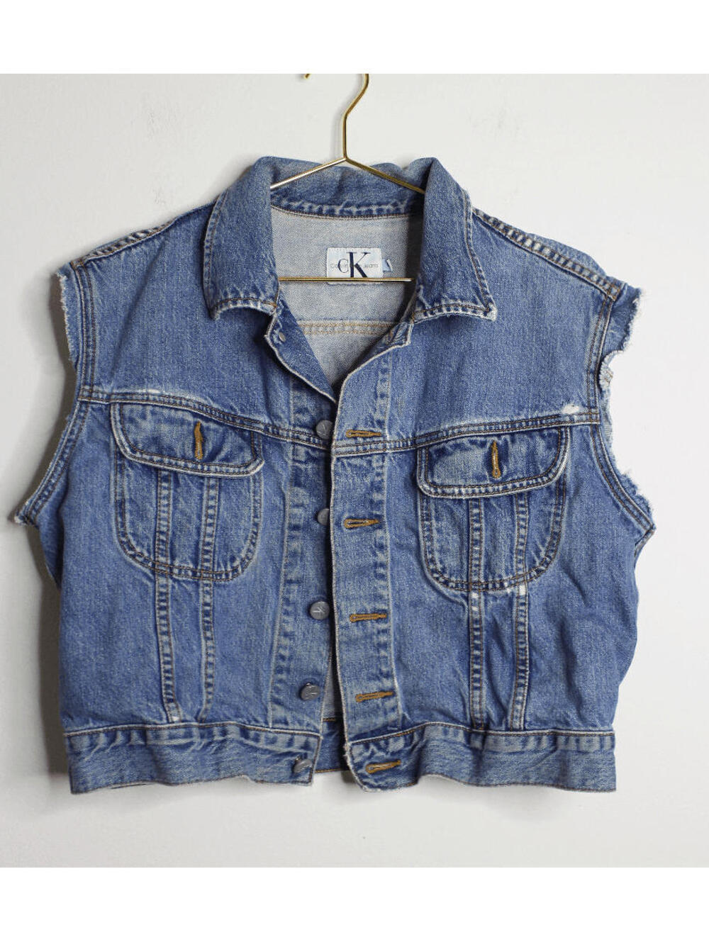 VTG Calvin Klein Reworked Denim Vest - Large